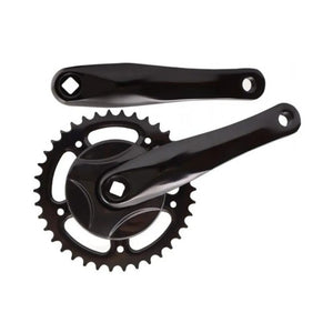 FALKX Black crankstel 38T, cranklengte 170mm. Zwart, aluminium, spieloos - AE-trading