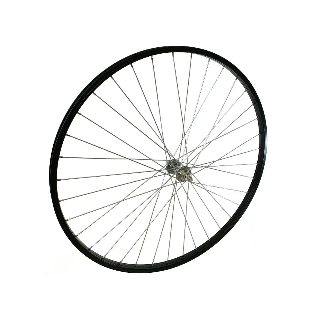 Voorwiel 28x1 5/8x1 3/8 Aluminium velg zwart, vaste as - AE-trading
