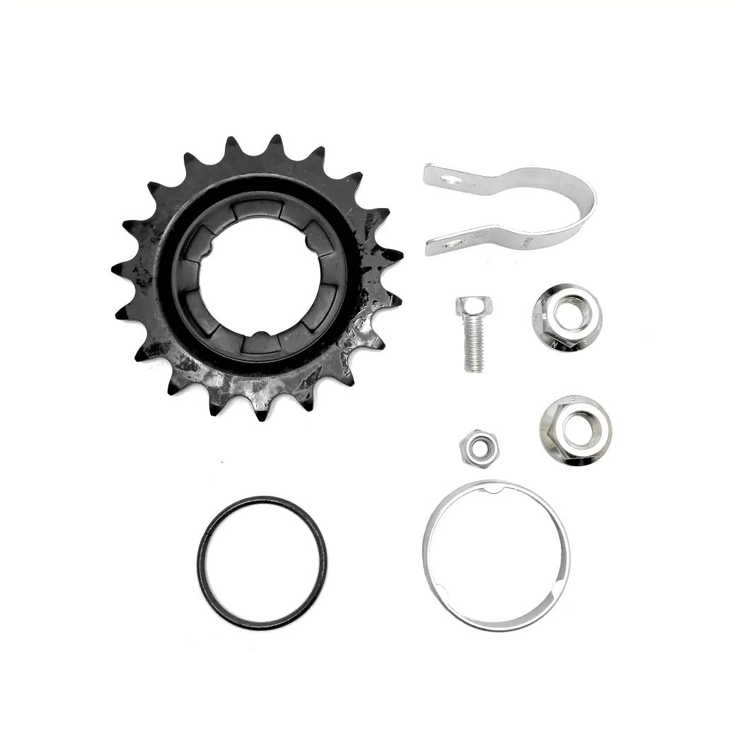 Tandwielset Shimano, tandwiel, stofkap, spatveer, asmoeren en bandagebeugel - AE-trading