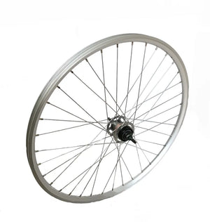 Achterwiel 28 x 1 3/8 Nexus 3 (voor Rollerbrakes) - zilveren alu hoge velg, zonder toebehoren (toebehoren optioneel zie art.nr: 2364) - AE-trading