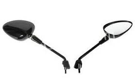 Spiegelset Aplus Passend Op Vespa Sprint Glans Zwart (Lang) - AE-trading