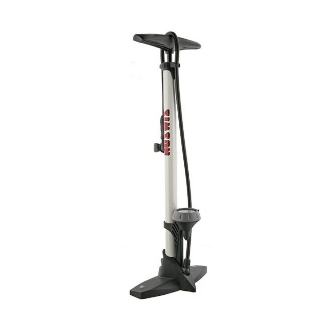Simson Pro hogedrukpomp met manometer, past op Dunlop/Auto/Frans ventiel - AE-trading