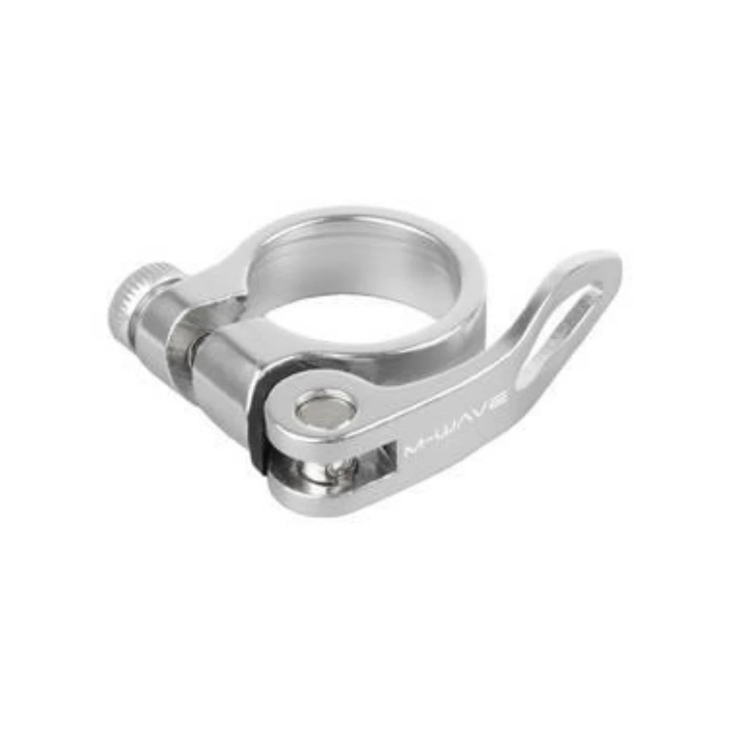 Zadelpenklem met snelspanner. 31.8mm zilver, aluminium (hangverpakking) - AE-trading
