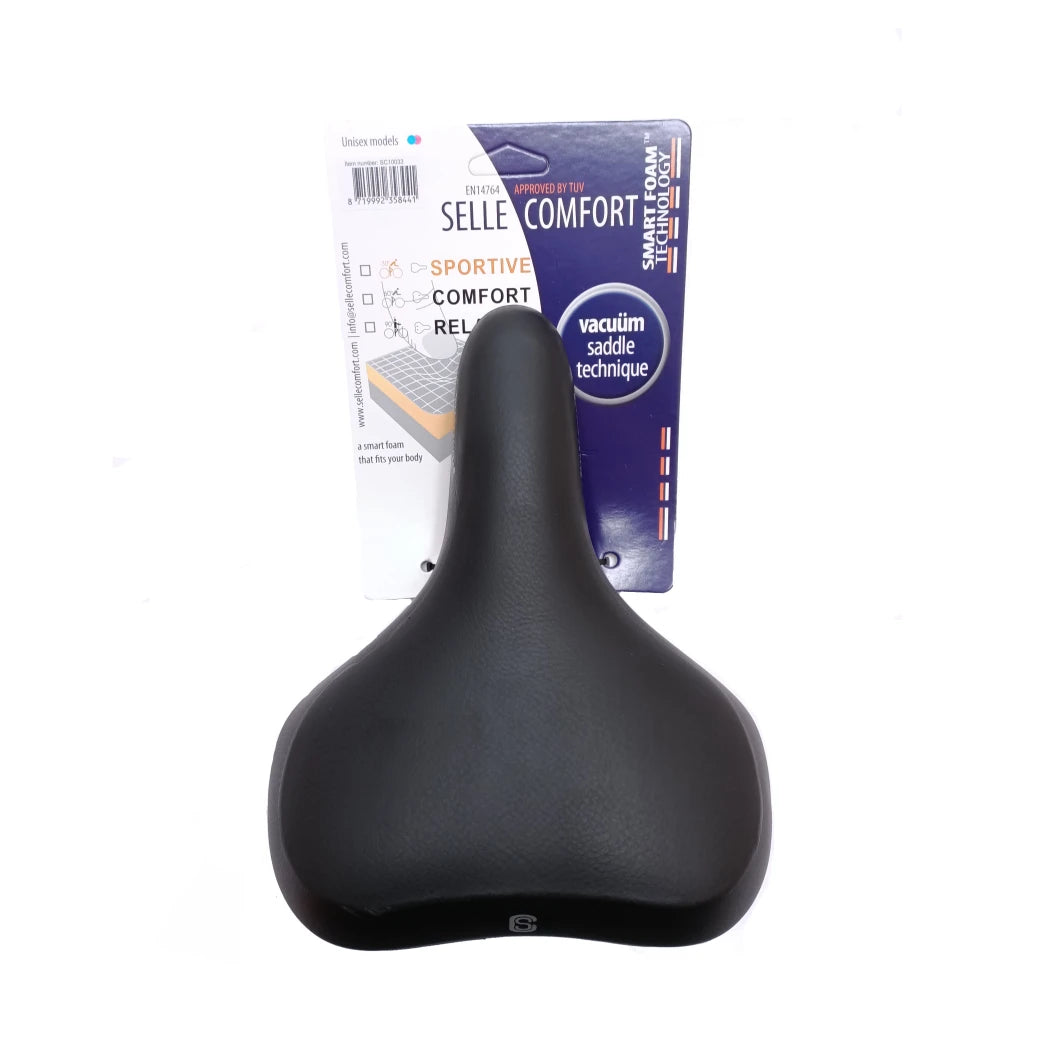 Selle Comfort zadel Pure met Smart Foam techniek. Zwart, zonder strop (hangverpakking) - AE-trading