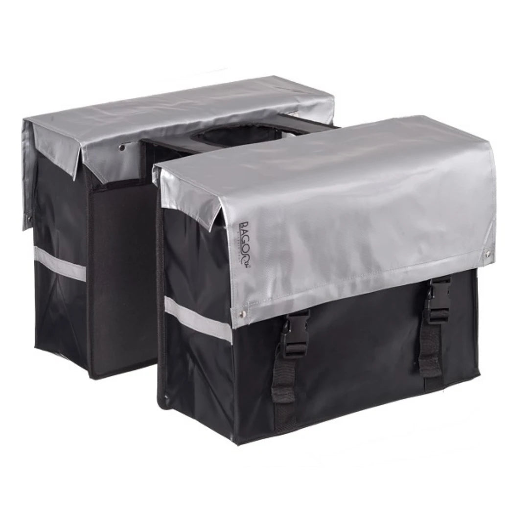 Bagoo Tas L Bisonyl dubbel zilver/zwart afmeting: (2x) 40x34x17cm. totaal inhoud 46L - AE-trading