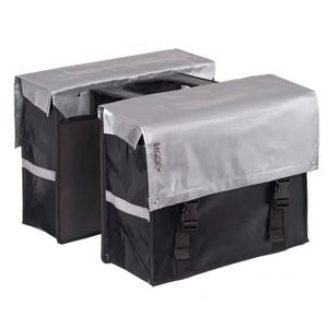 Bagoo Tas L Bisonyl dubbel zilver/zwart afmeting: (2x) 40x34x17cm. totaal inhoud 46L - AE-trading