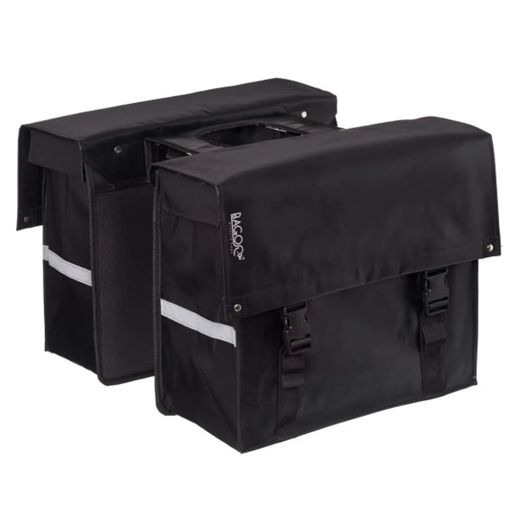 Bagoo Tas L Bisonyl dubbel zwart. afmeting: (2x) 40x34x17cm. totaal inhoud 46L - AE-trading