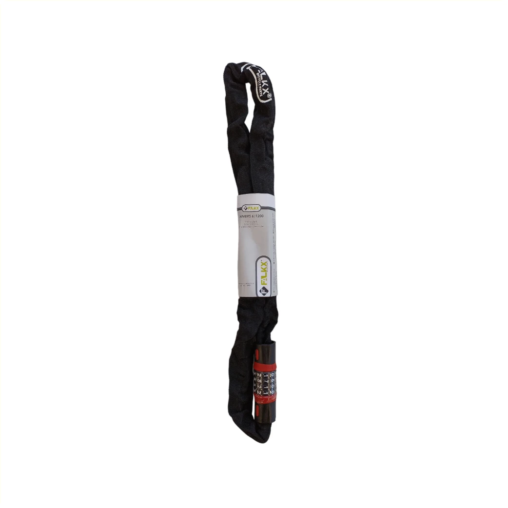 FALKX NMBRS 6/1200 kettingslot met cijfercode. 5.5mm schakels, 1200mm lengte. Instelbare cijfercombinatie. - AE-trading