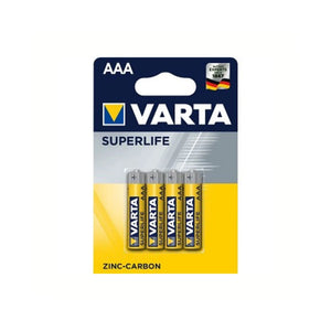 Varta Superlife AAA batterijen. Zink-Carbon. per 4 in blister. (hangverpakking) - AE-trading
