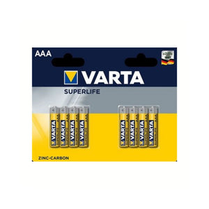 Varta Superlife AAA batterijen. Zink-Carbon. per 8 in blister. (hangverpakking) - AE-trading