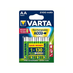 Varta oplaadbare AA batterijen NIMH 2100mA. Ready2Use, per 4. (hangverpakking) - AE-trading