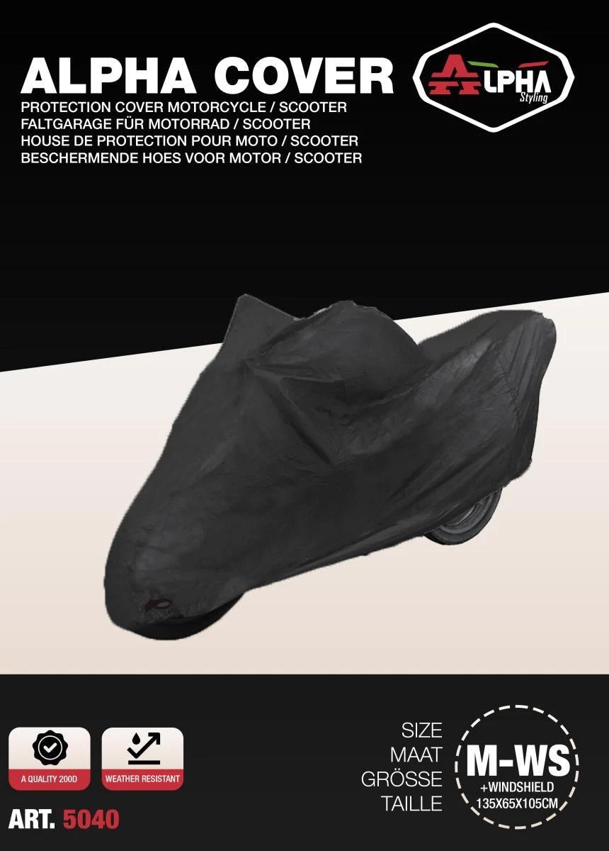 Scooterhoes Alpha Cover M+Ws Scooter + Windscherm A Kwaliteit (200 D) - AE-trading