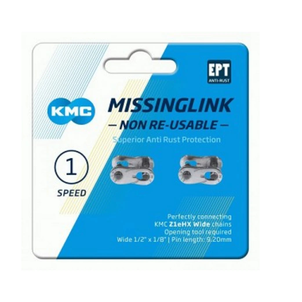 KMC ketting verbindingsschakel Z1eHX Wide zilver 1/2"x1/8" EPT. Per 2 op kaart. - AE-trading