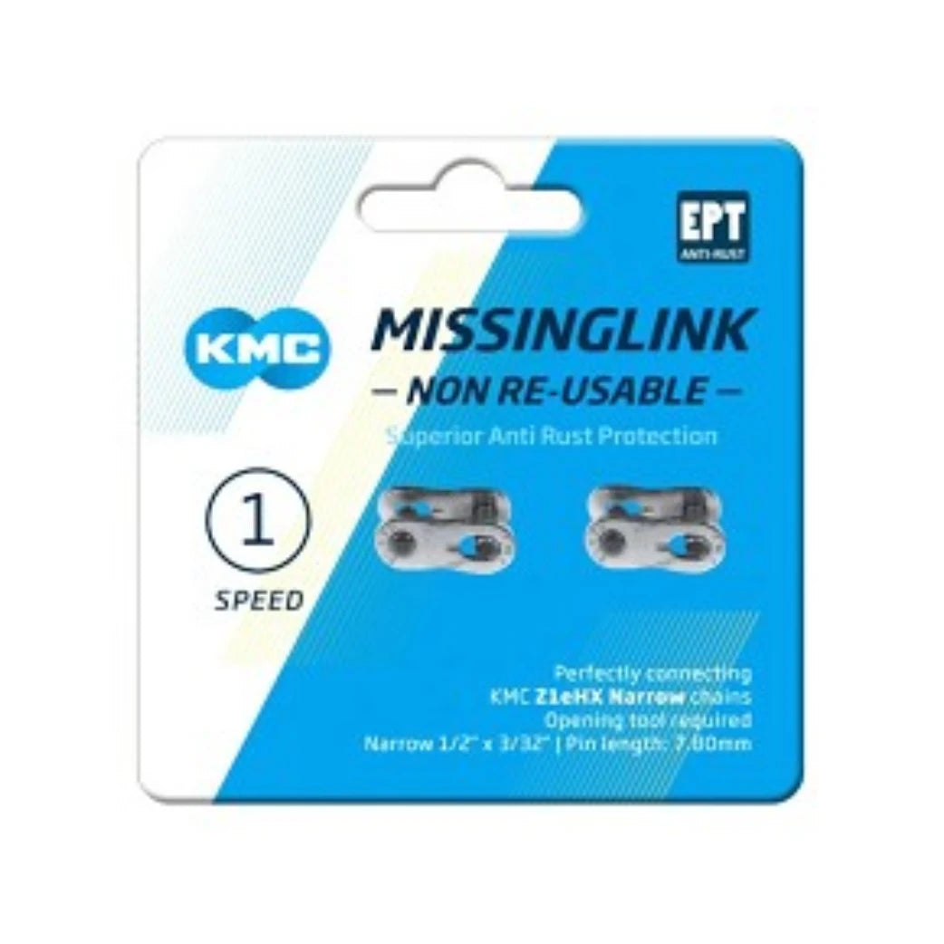 KMC verbindingsschakel Z1eHX Narrow zilver 1/2"x3/32" EPT. Per 2 op kaart. - AE-trading