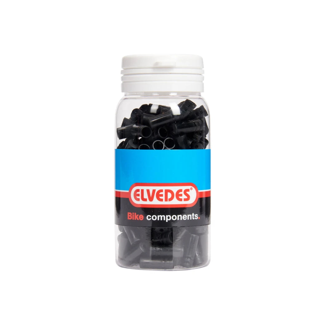 Elvedes 4.3mm PVC zwart kabeleinddopjes. 150 stuks in pot - AE-trading