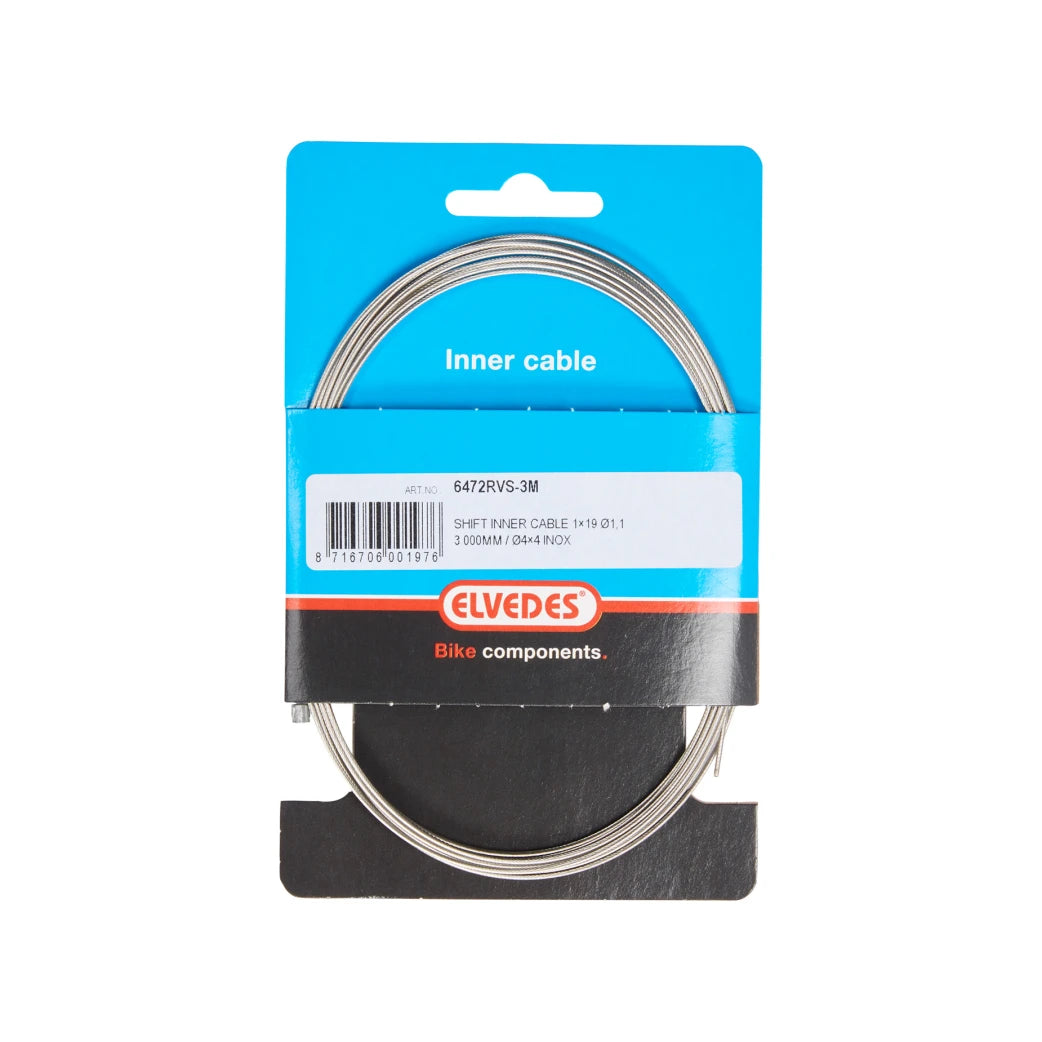 Elvedes binnenkabel versnelling RVS 3.00M,nippel 4x4mm, oa voor Nexus - AE-trading