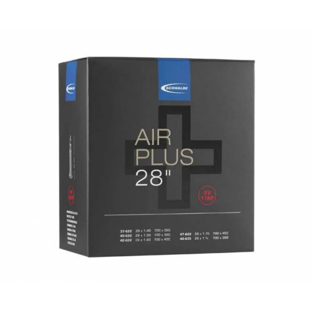Schwalbe binnenband Air Plus 28x1.40-28x1 1/2 ETRTO 3747-622/635 Ventiel: Blitz Hollands Ventiel 40mm DV17 (Hogere luchtdichtheid. + Betere lekbescherming en recyclebaar) - AE-trading