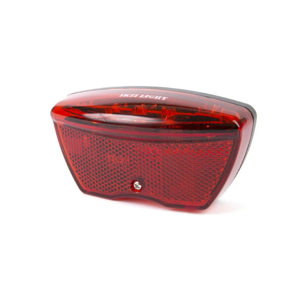 IkziLight drager achterlicht 5 led met reflector. 3 Lumen, lichtbereik tot 700M. Montage afstand 80mm. incl. batterijen (werkplaatsverpakking). - AE-trading