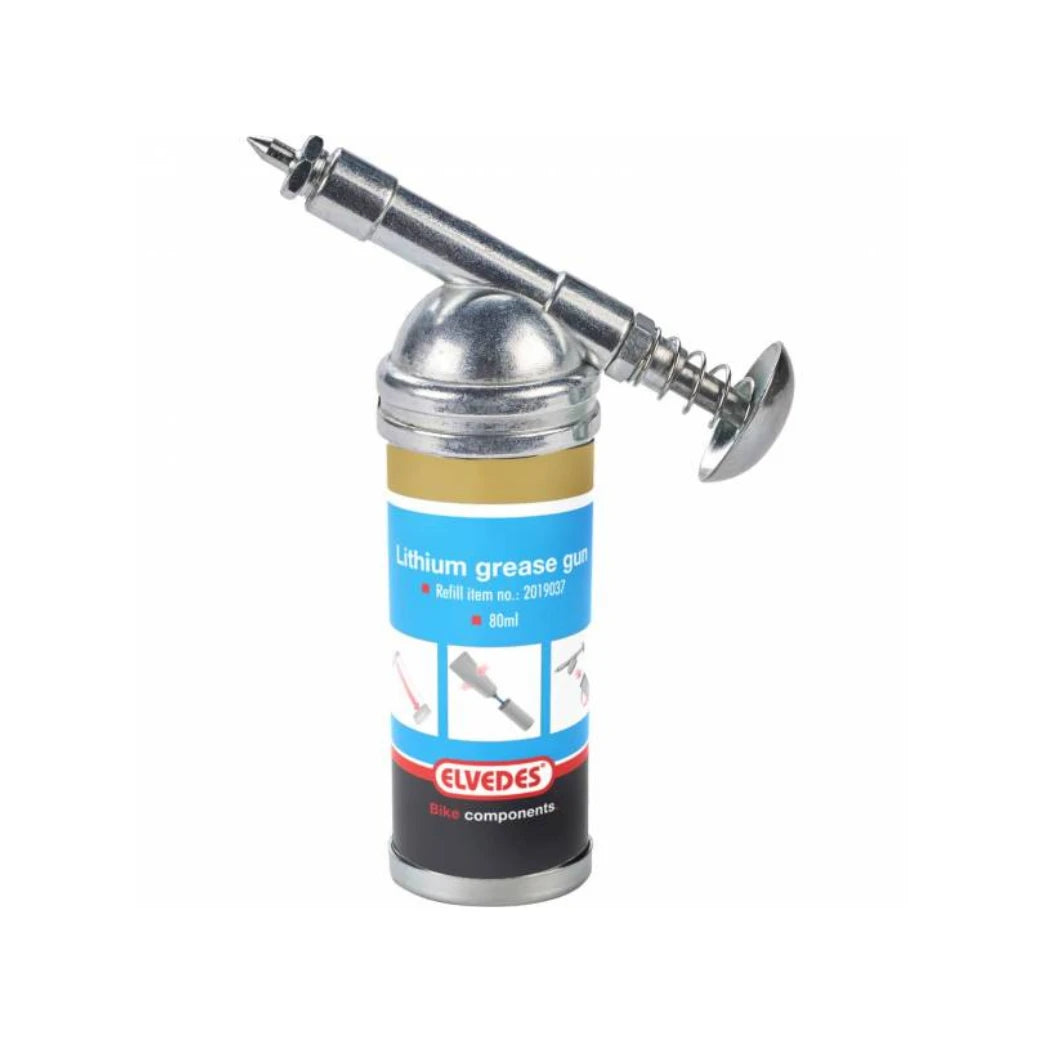 Elvedes vetspuit. 80ml inclusief labels voor het soort vet. te gebruiken icm rollerbrake vet (2791) of lithium vet (art 5166) naald voor vetspuit ook los te bestellen (5243). Exclusief vet - AE-trading