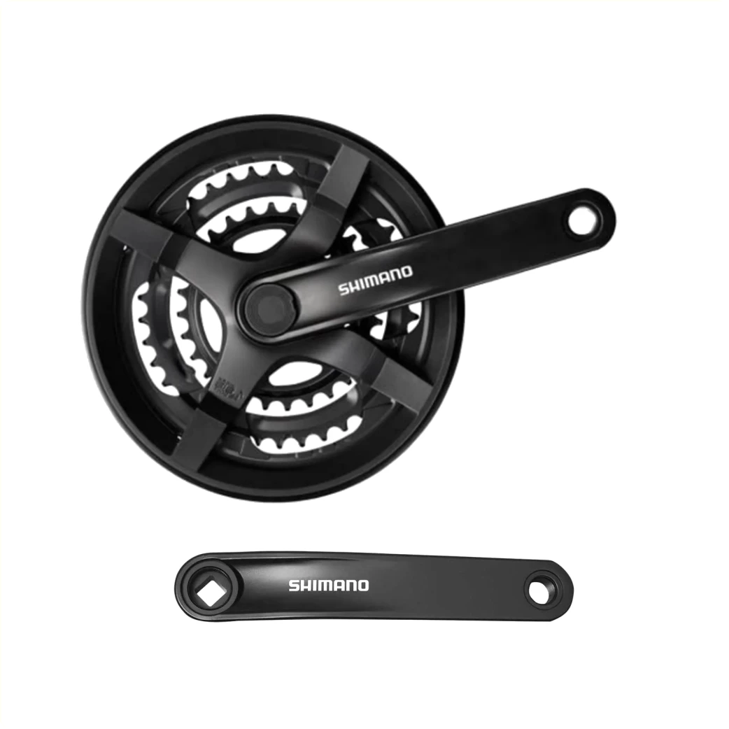Shimano crankstel FC-TY301, 6/7/8-speed, 48/38/28T, cranklengte 170mm .Kettingscherm compatibel (werkplaatsverpakking) - AE-trading