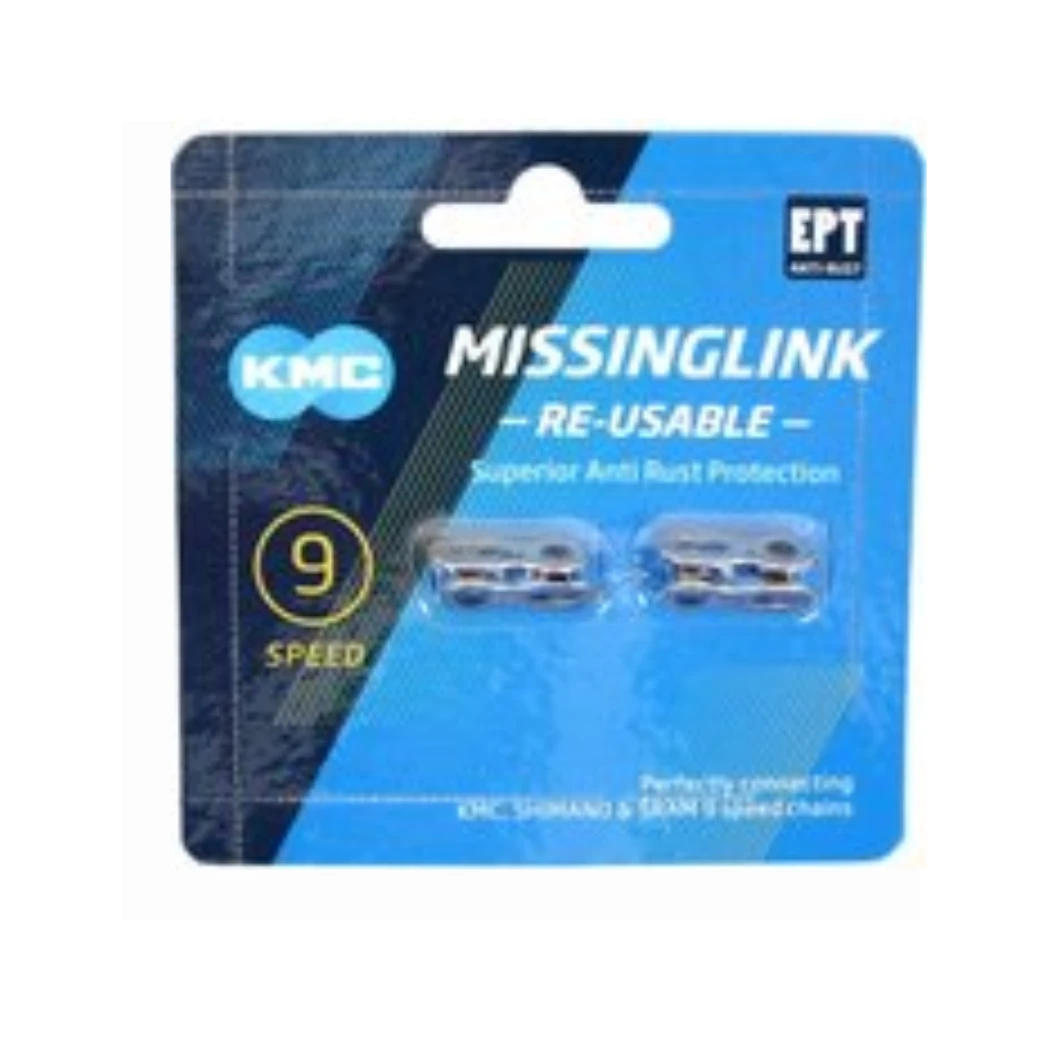KMC kettingschakel Missinglink 9-speed silver, EPT, 1/2x1128, anti-roest 2 per kaart - AE-trading