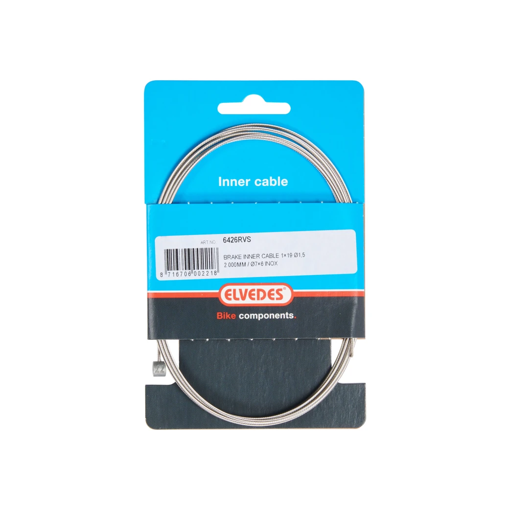 Elvedes binnenkabel Rem 2.00M RVS diameter1,5mm met Ton nippel 7x6mm - AE-trading