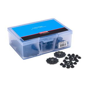 Elvedes derailleur wieltjes 11T met spacers voor A: Shimano 8/9/10/11 speed b: Shimano 7 speed/ Campagnolo 8 speed c: Campanolo 9/10speed d: Sram 7.0/9.0 '97-,'99 doos van 10 sets - AE-trading