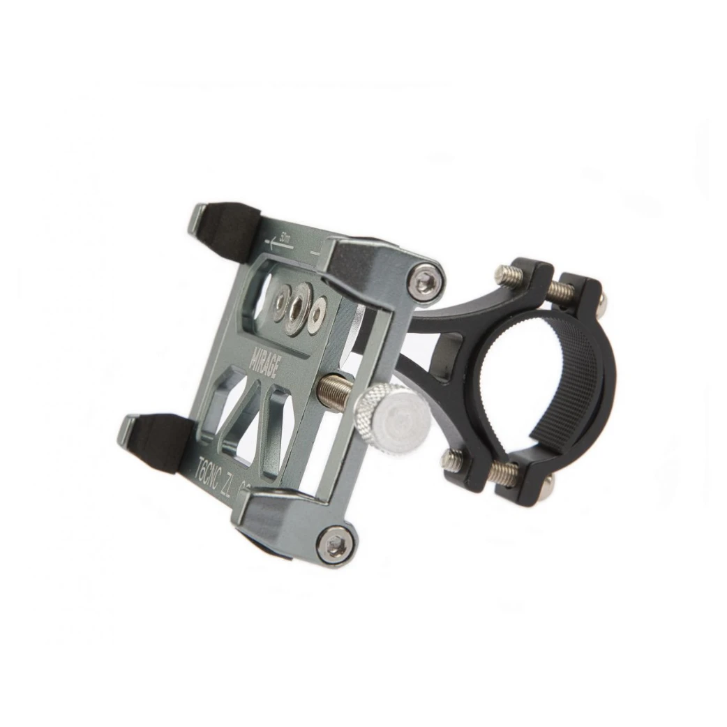 Mirage Telefoonhouder G20 aluminium 6061.Gunmetal .telefoon breedte 50mm-100mm. stuurdiameter 22-25mm. - AE-trading