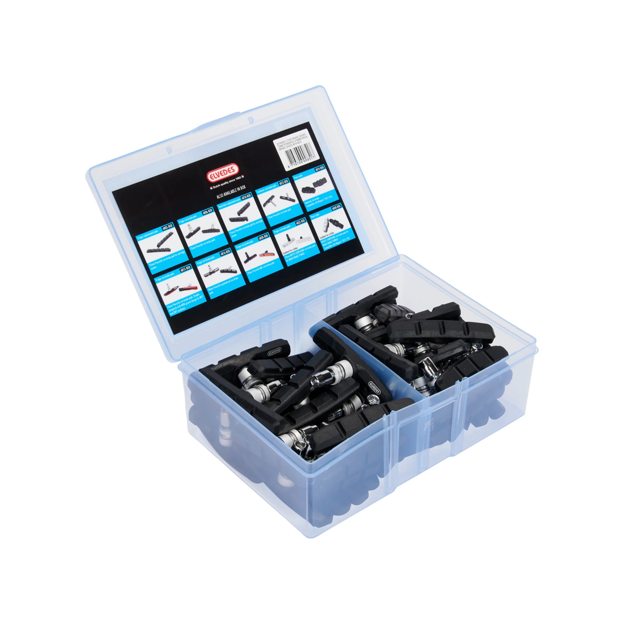 Elvedes 25 paar V-brake velgremblokjes 70mm symmetrisch (werkplaats verpakking) - AE-trading