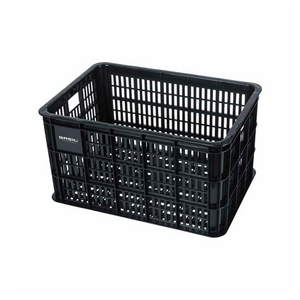 Basil krat L gerecycled kunststof, klein formaat, incl. kratclicker, geschikt voor MIK, Racktime, IRack, MonkeyLoad en AtranVelo platen (apart verkrijgbaar), excl. bev .materiaal, max. gewicht afhankelijk van max. toelaatbaar gew. drager, zwart 40L 49x... - AE-trading