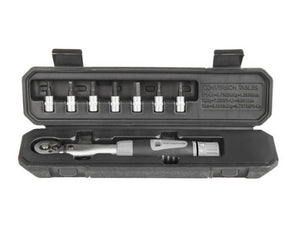 M-Wave Momentsleutel, instelbaar 2~24Nm. voor 1/4” aansluiting. 8 delig, inclusief doppenset en kunststof opbergkoffer - AE-trading