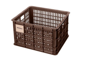 Basil krat M gerecycled kunststof, klein formaat, incl. kratclicker, geschikt voor MIK, Racktime, IRack, MonkeyLoad en AtranVelo platen (apart verkrijgbaar), excl. bev .materiaal, max. gewicht afhankelijk van max. toelaatbaar gew. drager, bruin 29L 35x... - AE-trading