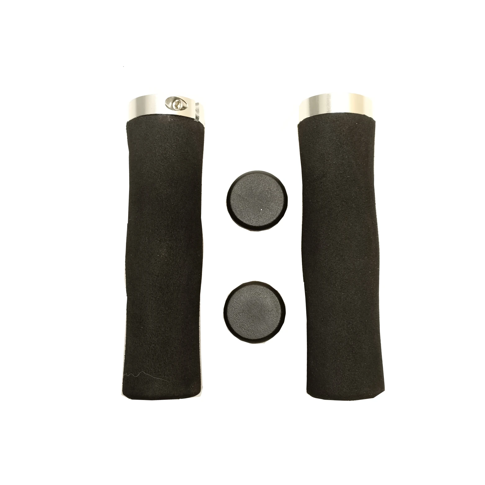 FALKX Soft handvatten, met zilveren lock ring, lengte 130/130mm, zwart. werkplaatsverpakking - AE-trading