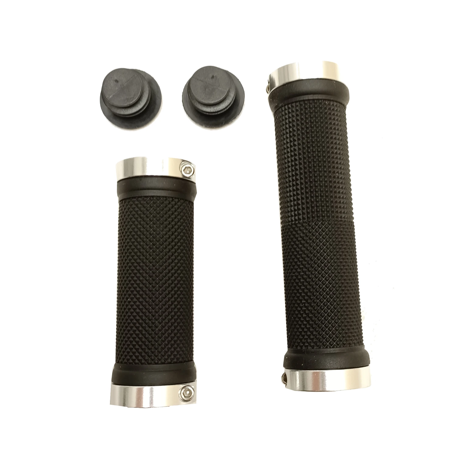 FALKX GripR KL handvatten, met zilveren lock ring, lengte 95/130mm, zwart. werkplaatsverpakking - AE-trading