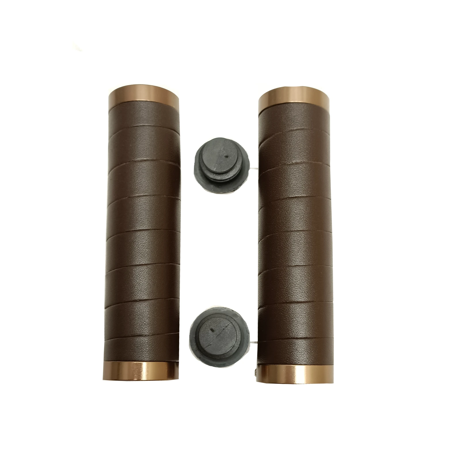 FALKX Dark Browny handvatten, bruin leer met dubbele lock ring, lengte: 130/130mm, werkplaatsverpakking - AE-trading
