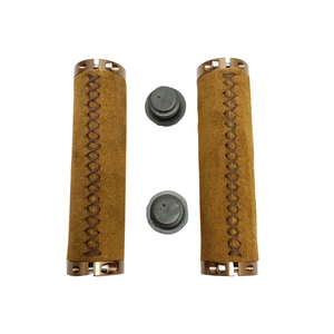 FALKX Soft Browny handvatten, bruin suede met dubbele lock ring, lengte: 130/130mm, werkplaatsverpakking - AE-trading