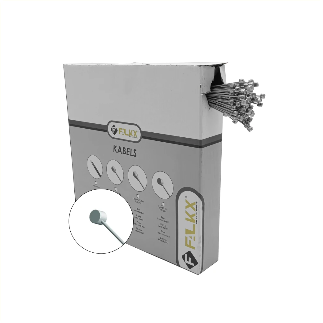 FALKX Binnenkabel rem ton, nippel 7x6 mm. 1.5mmx2.25m 100 in doos - AE-trading