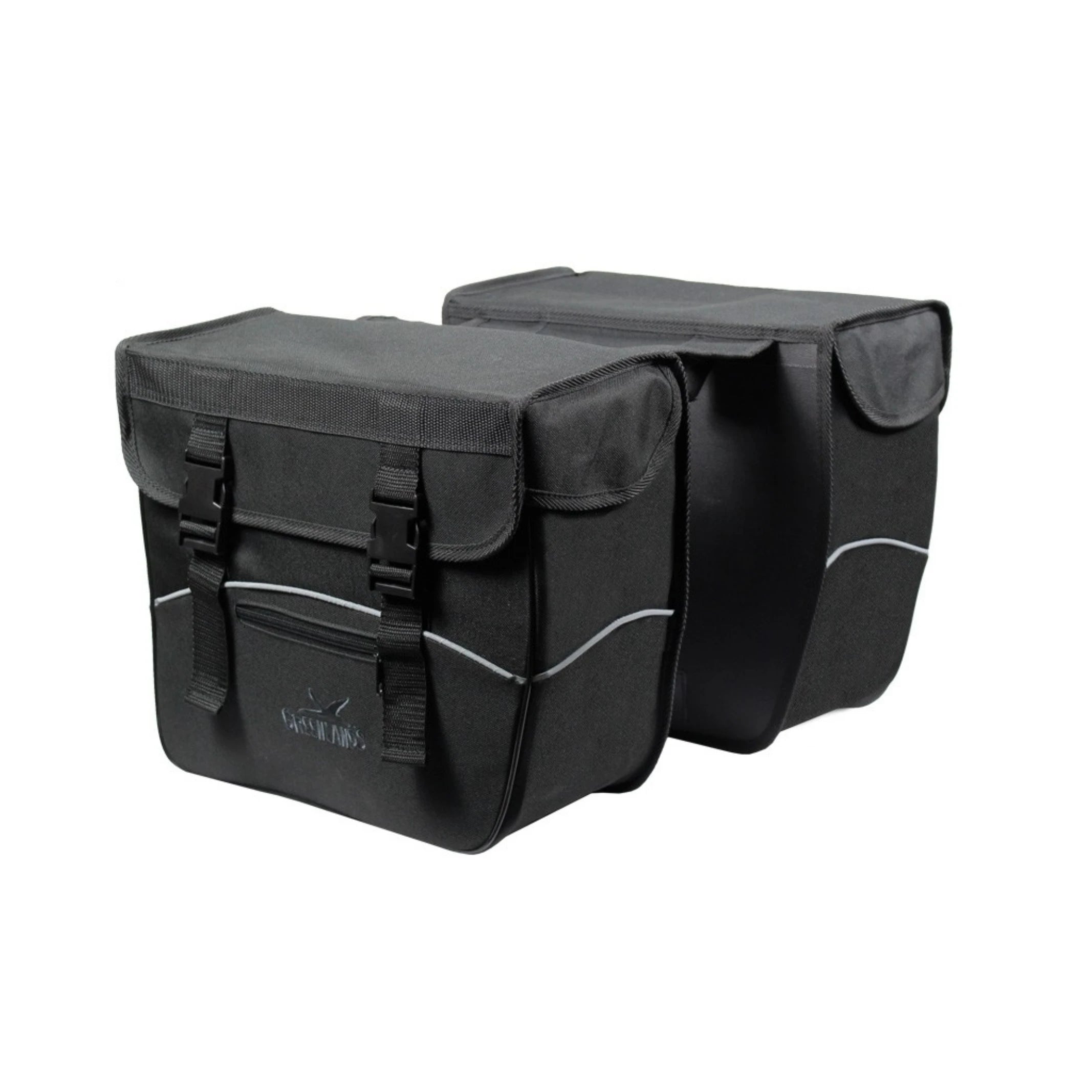 Greenlands Tas dubbel zwart-zwart. afmeting 35x31x16 (x2) cm. afgeschuinde kanten, 34L - AE-trading
