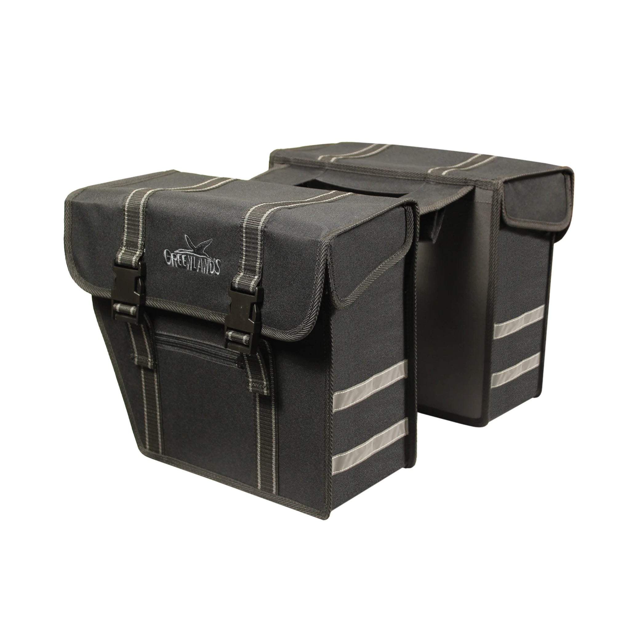 Greenlands Tas dubbel zwart-zwart. afmeting 36x32x18 cm (2x) 40L. afgeschuinde kanten - AE-trading