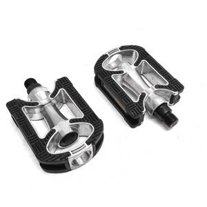 FALKX Alloy pedalen 9/16". Aluminium huis, anti-slip, (werkplaatsverpakking) zwart-zilver - AE-trading
