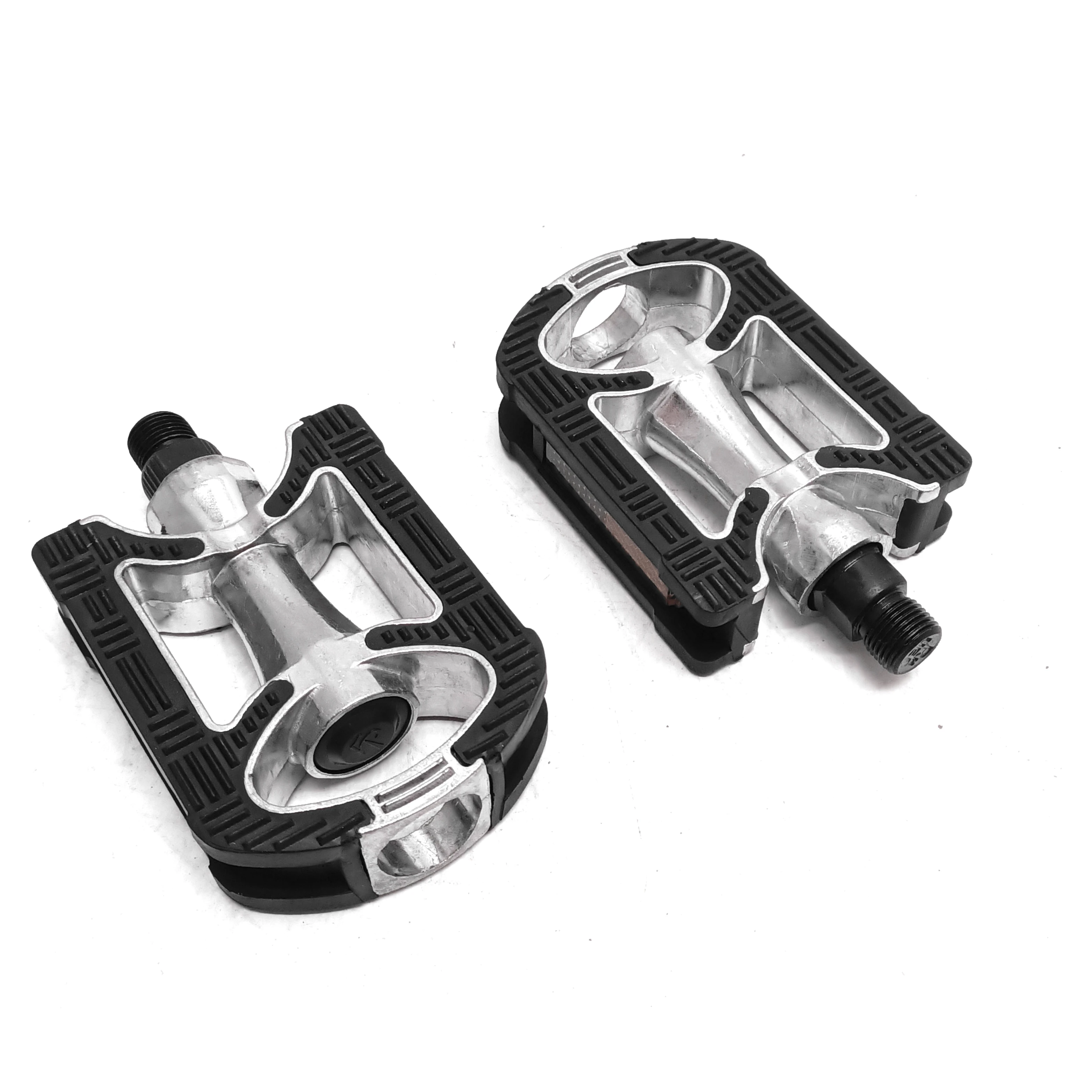 FALKX Alloy pedalen 9/16". Aluminium huis, anti-slip, (werkplaatsverpakking) zwart-zilver - AE-trading