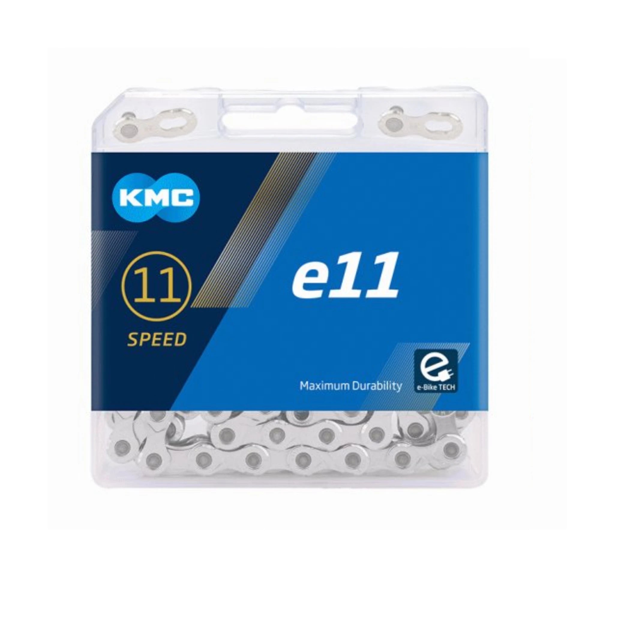 KMC ketting e11 zilver, 1/2x11/128, 122 schakels, 5.65mm pin, 11-speed mid motor e-bike ketting - AE-trading