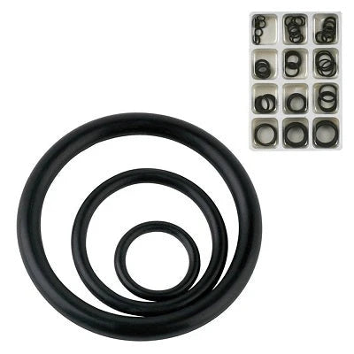 O-ring assortiment zwart, 50 stuks in doosje (hangverpakking) - AE-trading