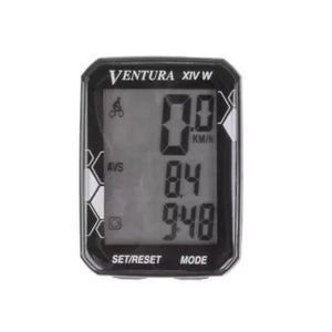 Ventura fietscomputer XIV, draadloos. 14 Functies: huidige snelheid, Gemiddelde snelheid, Maximum snelheid, snelheidsbemiddelaar, dagelijkse kilometerstand, totale kilometer, stopwatch, reistijd, totale reistijd, Auto start/stop, scan modus (hangverpa... - AE-trading