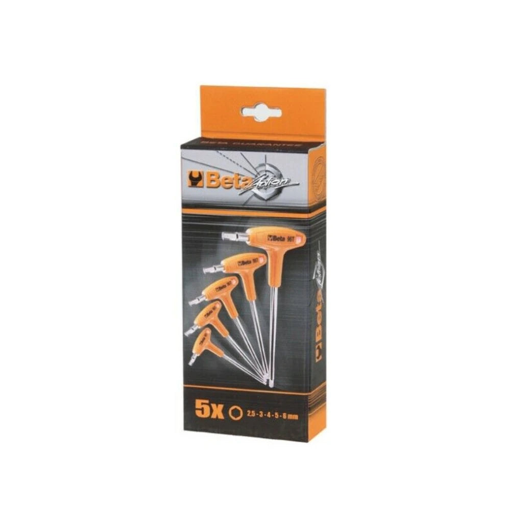 Beta inbus sleutelset T grip 5 delig 2,5-3-4-5-6mm - AE-trading