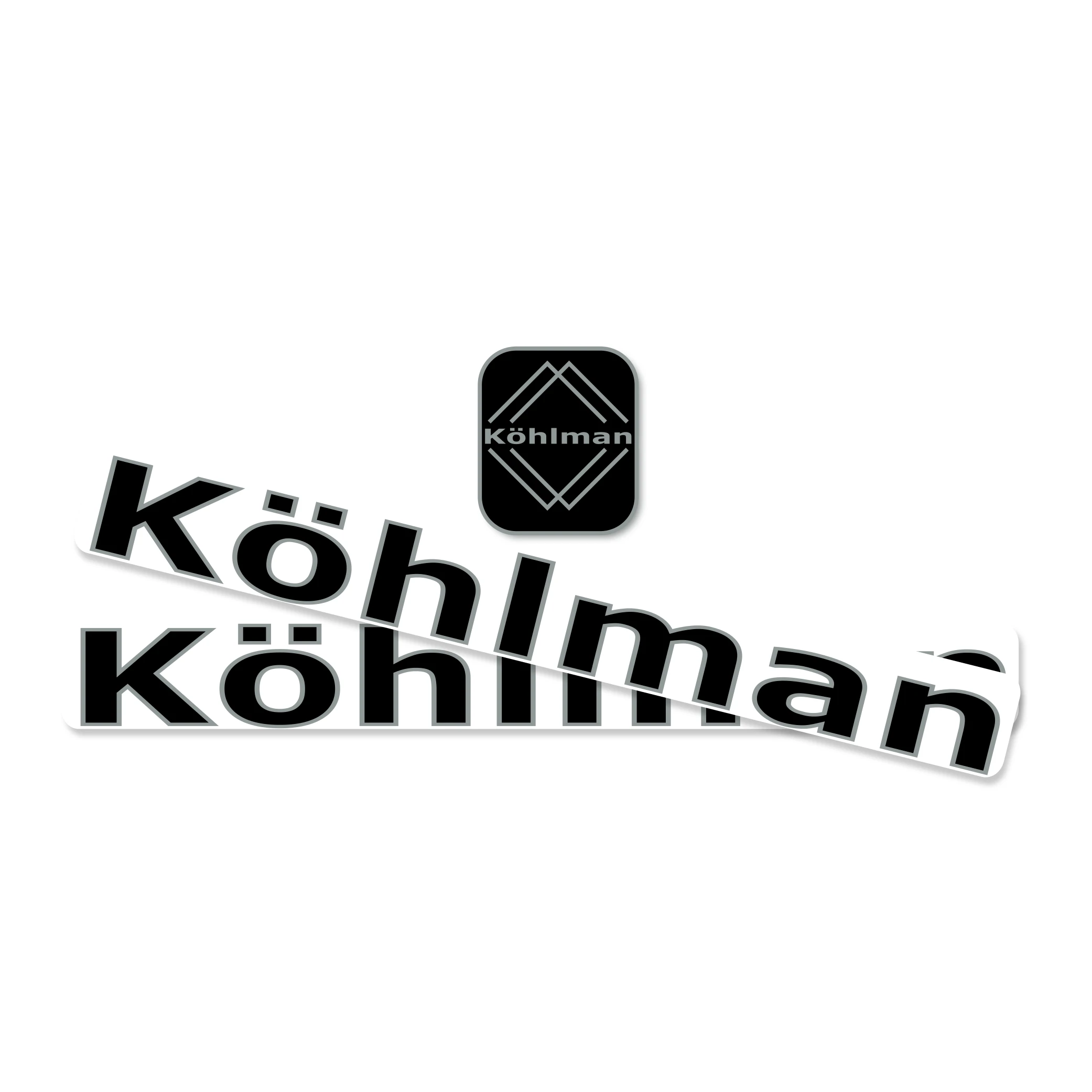Transfer set Köhlman. bestaat uit 1x balhoofdbuis en 2x onderbuis decal. - AE-trading