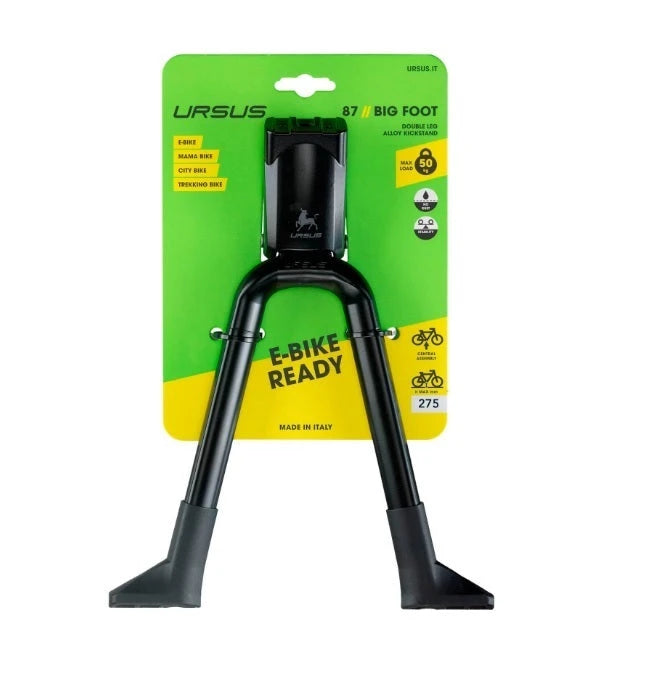 Ursus Big Foot dubbele/tweepoot standaard. Zwart, 26", hoogte 275mm, max belasting 50kg (hangverpakking) - AE-trading