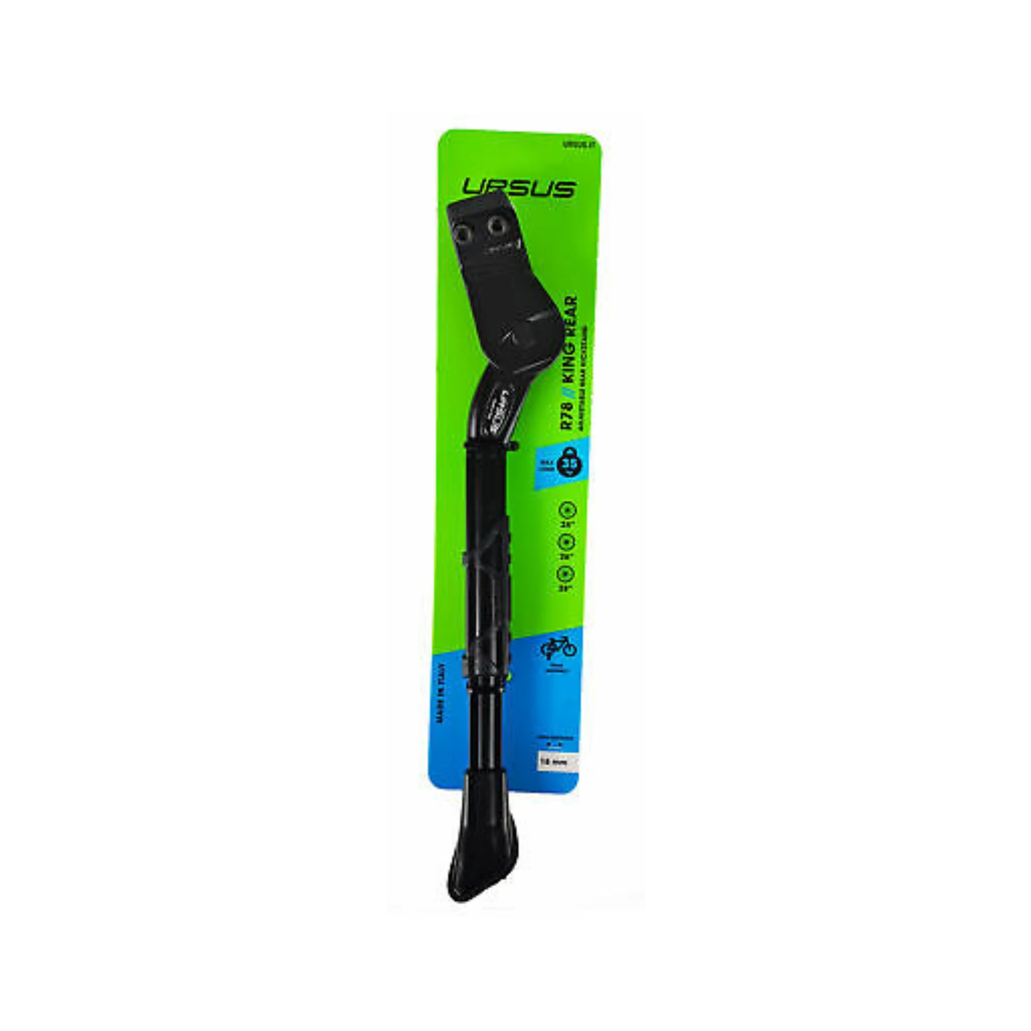 Ursus Standaard King Rear, 18mm plaat. Zwart, verstelbaar 24-28", max belasting 35kg (hangverpakking) - AE-trading