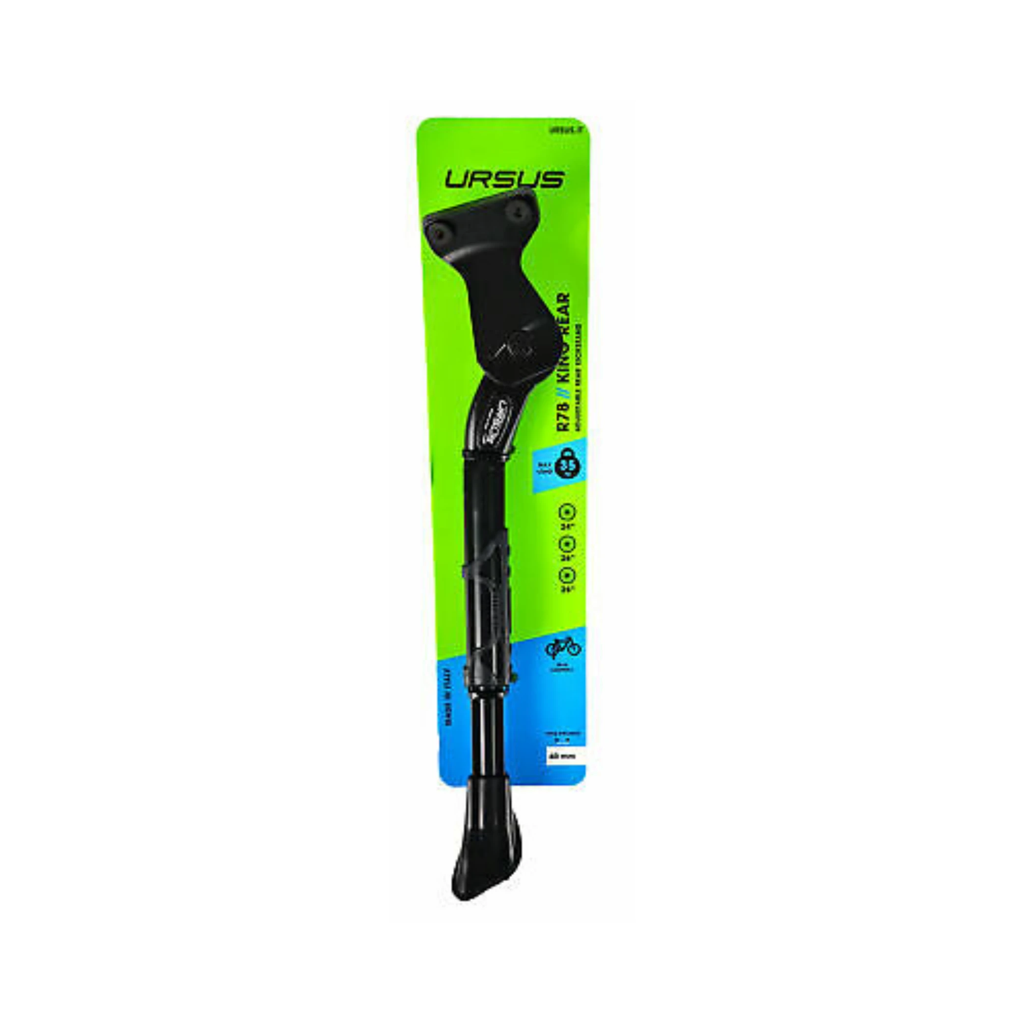 Ursus Standaard King Rear, 40mm plaat. Zwart, verstelbaar 24-28", max belasting 35kg (hangverpakking) - AE-trading