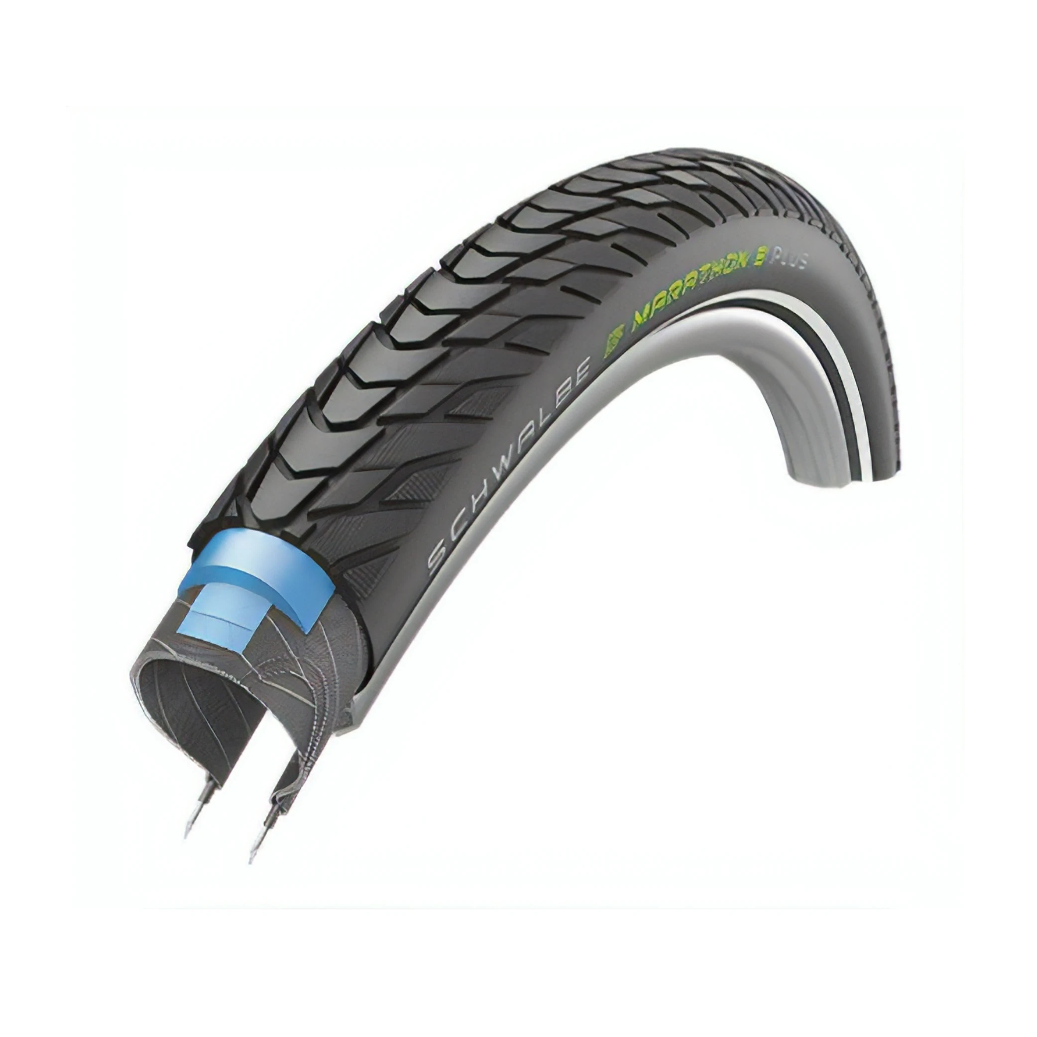 Buitenband: Schwalbe Marathon E-plus oa voor E-Bikes (Smart dualnguard 5mm Anti-lek) Kleur: Zwart met reflectie Maat: 28x2.0 ETRTO 50-622 - AE-trading